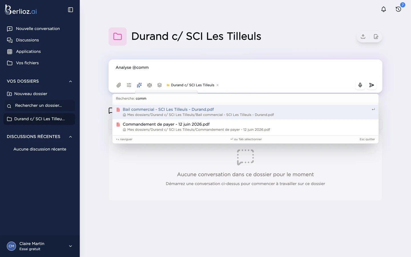 Mention d'un fichier avec @