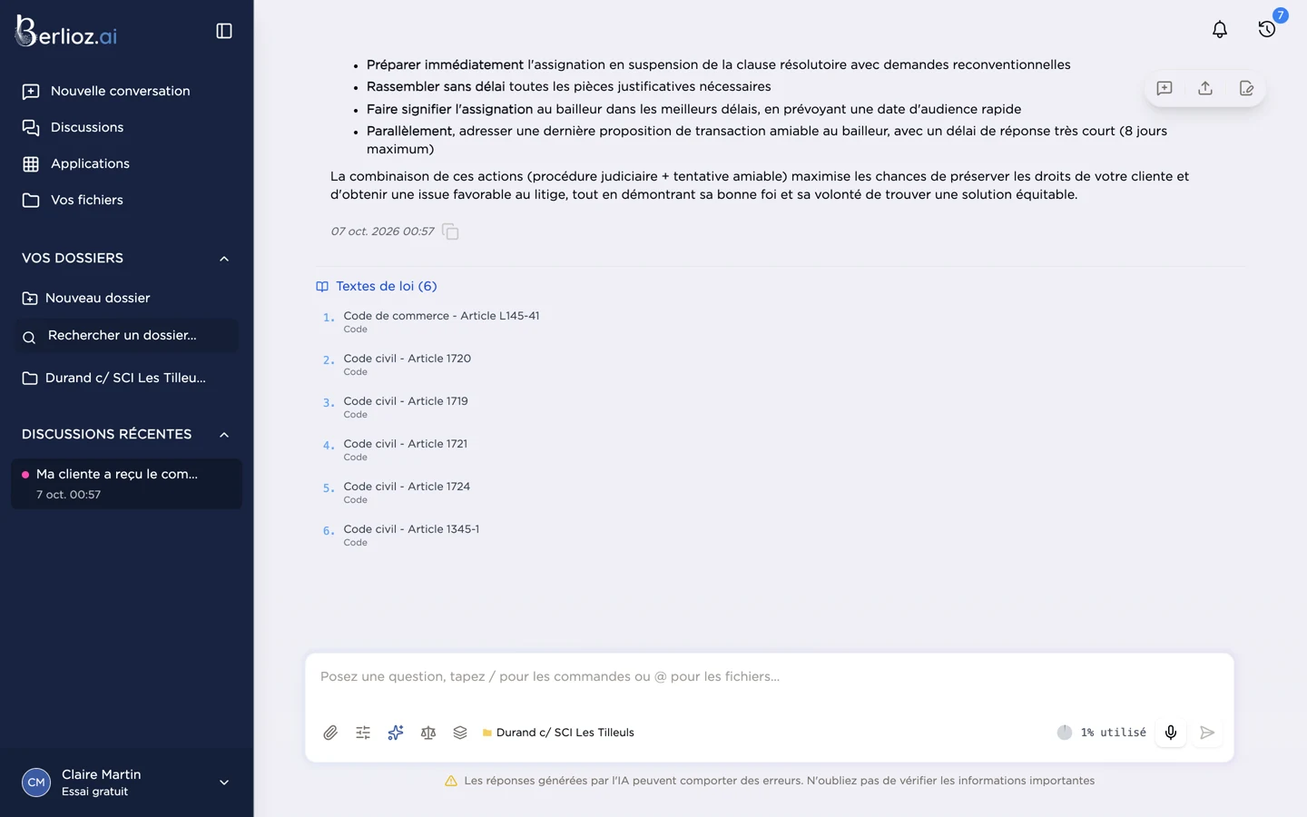 Textes de loi cités sous une réponse