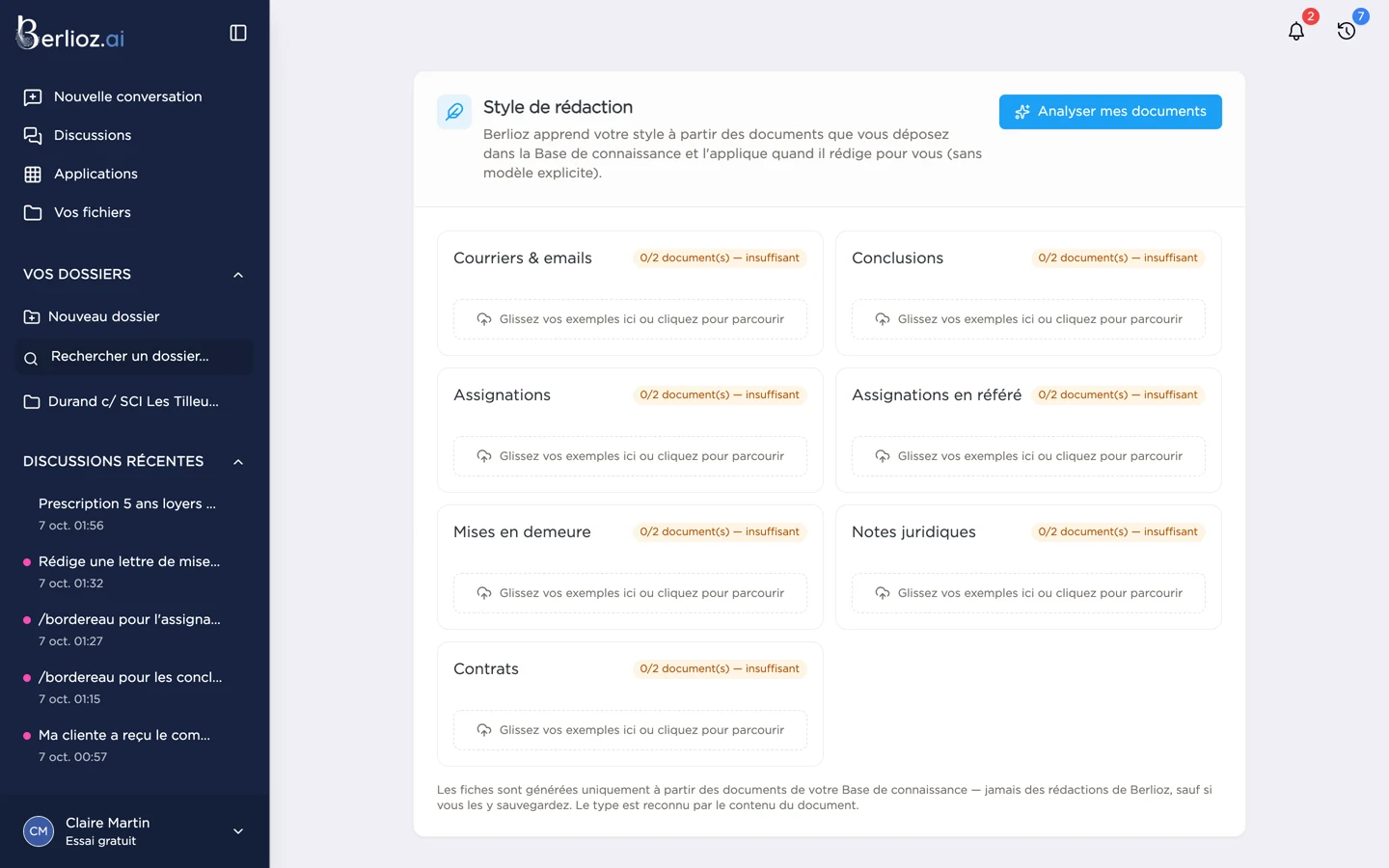 Le style de rédaction dans les paramètres